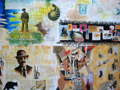 A portion of a mural at the James Joyce Cultural Centre in Dublan, Ireland