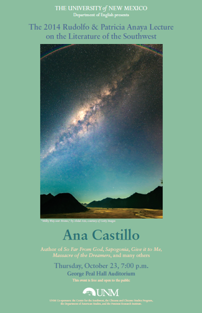 2014 Anaya Lecture Poster - Ana Castillo