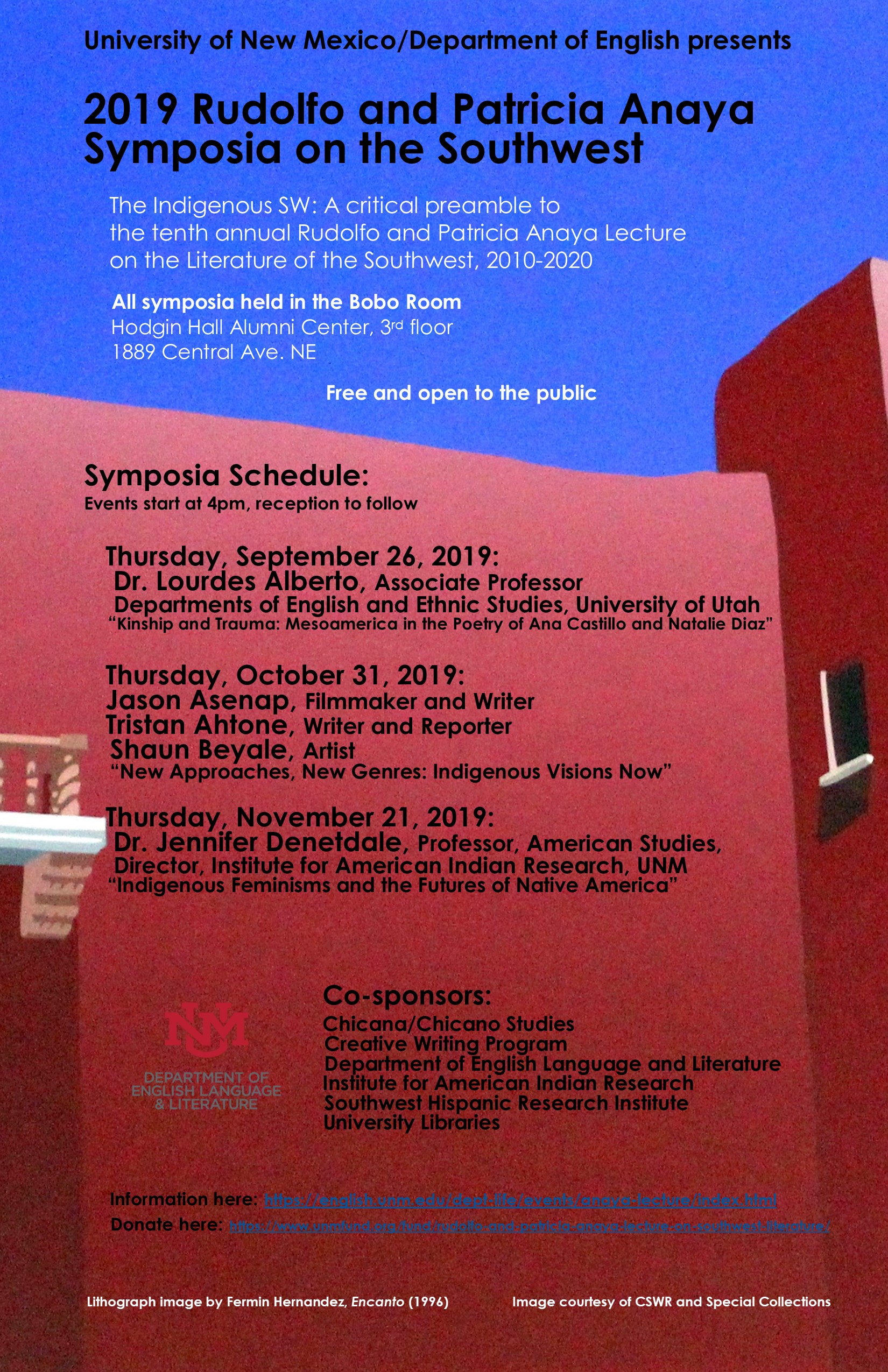 The Anaya Lecture On The Literature Of The Southwest Department Of English Language And Literature The University Of New Mexico